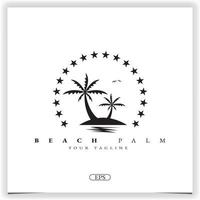 logotipo de inspiração de design de palm beach modelo elegante premium vetor eps 10