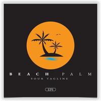 logotipo de inspiração de design de palm beach modelo elegante premium vetor eps 10