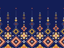 abstrato geométrico tribal ikat folclore diamantes orientais sem costura padrão design tradicional para plano de fundo, tapete, papel de parede, roupas, tecido, embrulho, impressão, batik, folk, malha ilustração vetorial vetor