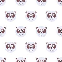 bonito padrão perfeito para crianças com panda engraçado. personagens de sorriso. vetor