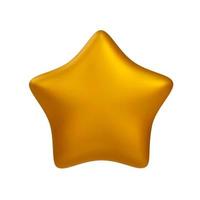 estrela de dlitter de ouro amarelo 3d realista. conceito de feedback de classificação do cliente e conquista para o jogo. ilustração vetorial vetor