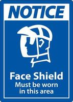 aviso protetor facial deve ser usado sinal em fundo branco vetor