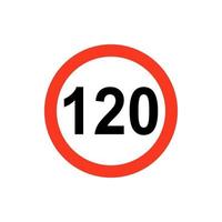 número limite de velocidade de sinal de trânsito cento e vinte. vetor