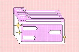 estética do computador antigo. janela de computador retrô com mensagem. no moderno estilo retrô y2k. ilustração vetorial. vetor