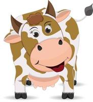 animal adorável vaca bonito dos desenhos animados vetor