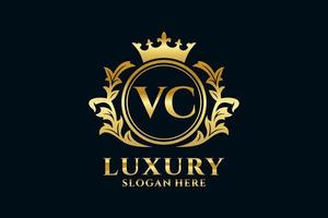 inicial vc carta modelo de logotipo de luxo real em arte vetorial para projetos de marca de luxo e outras ilustrações vetoriais. vetor