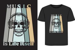 design de camisetas de música para amantes da música vetor