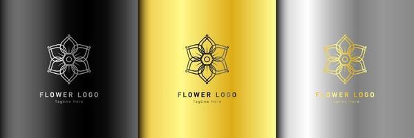 modelo de logotipo de spa de flores de beleza de ouro de luxo design de bem-estar para vetor de negócios de bem-estar de saúde