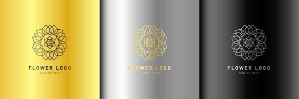 modelo de logotipo de spa de flores de beleza de ouro de luxo design de bem-estar para vetor de negócios de bem-estar de saúde