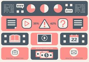 Ilustração gratuita do vetor Flat Web Marketing