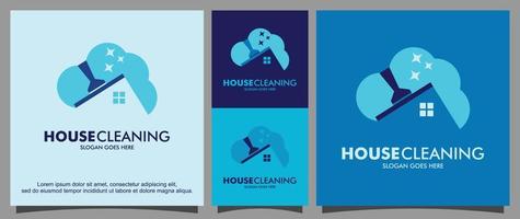 modelo de design de logotipo de serviços de limpeza vetor