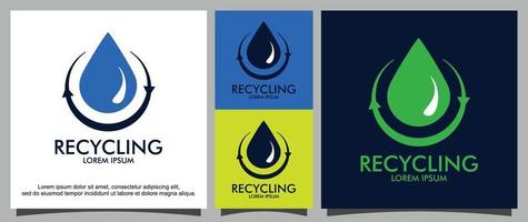 modelo de design de logotipo de reciclagem de água vetor