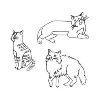 desenhos artísticos de gatos vetor