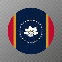 bandeira do estado do mississippi. ilustração vetorial. vetor