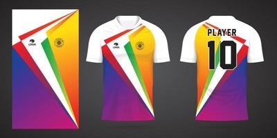 modelo de design de esporte de camisa de futebol colorida vetor