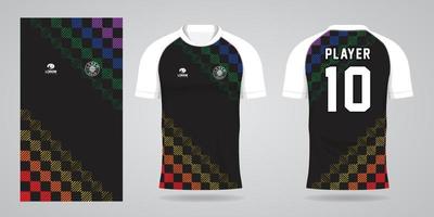 modelo de design de esporte de camisa de futebol colorida vetor