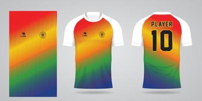 modelo de design de esporte de camisa de futebol colorida vetor