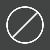 ícone invertido de linha proibida vetor