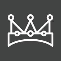 ícone invertido da linha da coroa do rei vetor