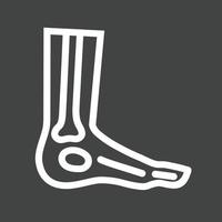ícone invertido da linha de raio-x do pé vetor