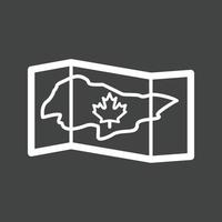 mapa do ícone de linha invertida do Canadá vetor