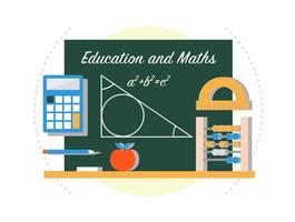 Ilustração vetorial Back to School da matemática vetor