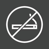 linha de não fumar ícone invertido vetor
