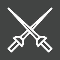linha de espadas de esgrima ícone invertido vetor