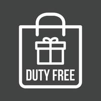 linha de bagagem duty free ícone invertido vetor