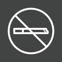 linha de sinal de não fumar ícone invertido vetor