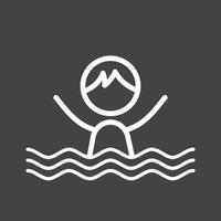 ícone invertido de linha de natação vetor