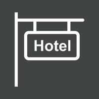 ícone invertido da linha de sinal do hotel vetor