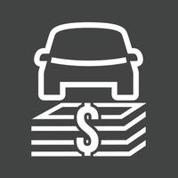 ícone invertido da linha de financiamento de automóveis vetor