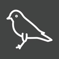 ícone invertido de linha de pássaro vetor