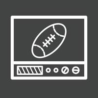 ícone invertido da linha de jogo de rugby vetor