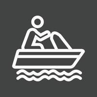 ícone invertido de linha de barco vetor