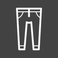 ícone invertido de linha de calças vetor