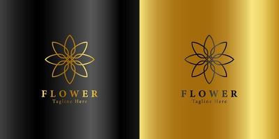 modelo de logotipo de spa de flores de beleza de ouro de luxo design de bem-estar para vetor de negócios de bem-estar de saúde