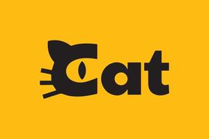 logotipo de tipografia de gato vetor