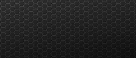 fundo de decoração hexagonal preto brutal. grade poligonal geométrica futurista texturizada em linha vetorial monocromática escura vetor