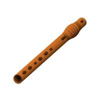 flauta marrom. instrumento de melodia de sopro com furos vetor