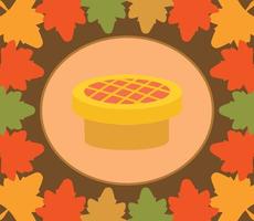 fundo de dia de ação de graças de outono com vetor de torta