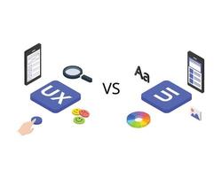 a diferença entre o design ux e ui vetor