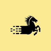 logotipo de vetor de cavalo preto simples