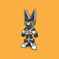 logotipo de personagem de vetor de robô de coelho