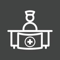ícone invertido da linha de recepção do hospital vetor