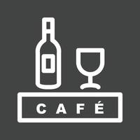ícone invertido de linha de café de bebidas vetor