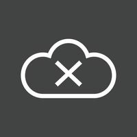 ícone invertido da linha de nuvem não verificada vetor
