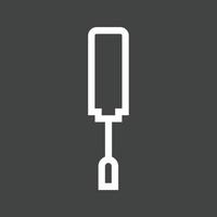ícone invertido de linha de chave de fenda vetor