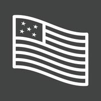 ícone invertido de linha de bandeira americana vetor